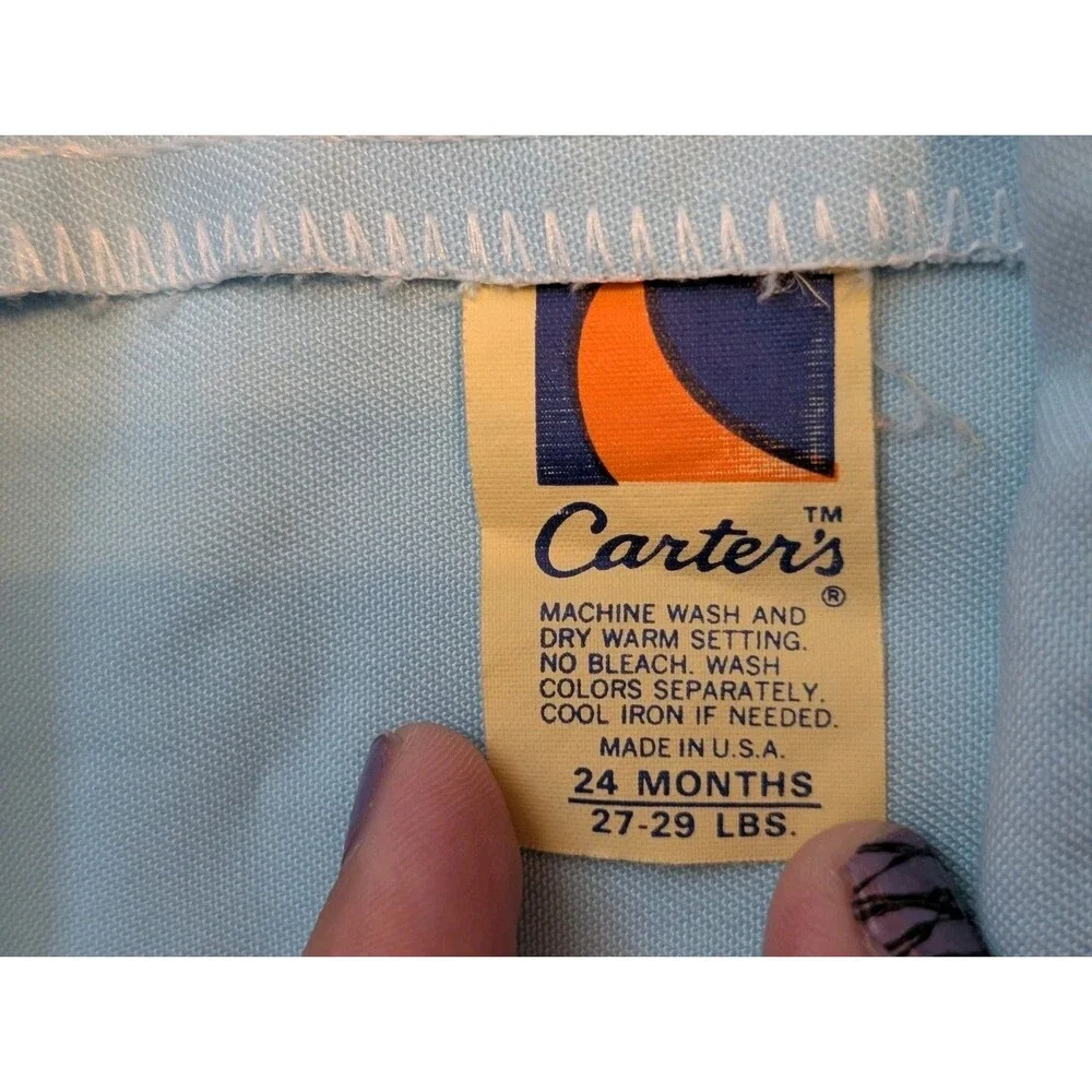 Vintage Carter’s Baby Boy's Overalls Size 24 Months Light Blue 27-29 Lbs EUC USA